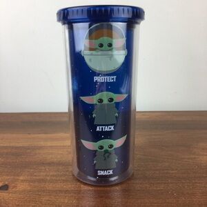 STAR WARS MANDALORIAN BABY YODA PLASTIC TUMBLER TRAVEL protect attack READ.